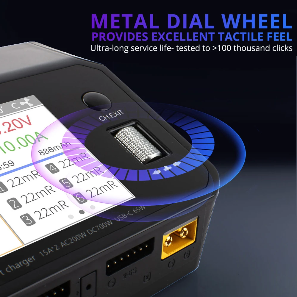 US ToolkitRC M6DAC Ausgewogene Ladegerät Lithium Batterie 1-6S Intelligente 2-Kanal AC/DC IPS Fernbedienung modell Auto Flugzeug FPV