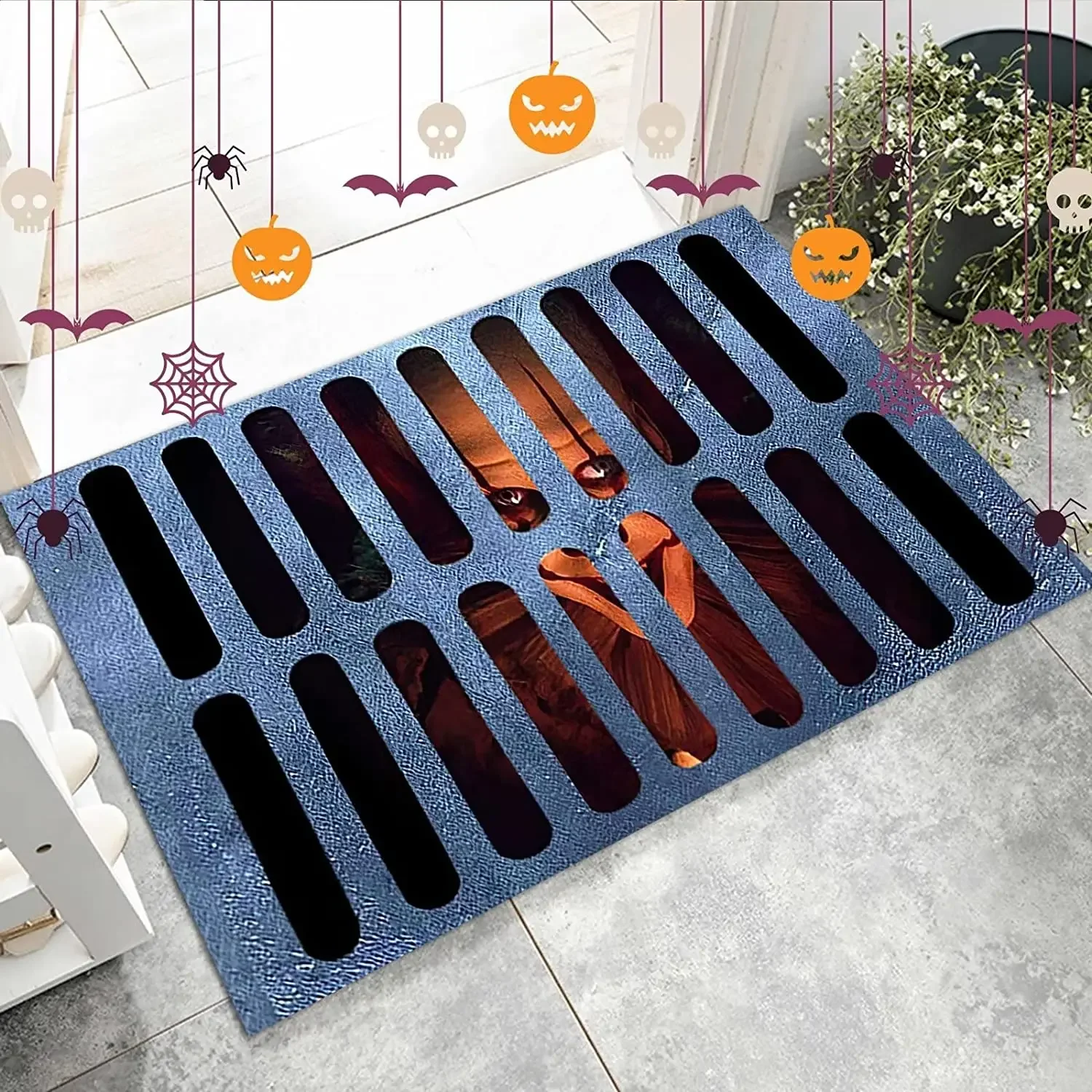 

Halloween 3D Phantom Horror Movie Clown Indoor and Outdoor Non-Slip Carpet Bedroom Bathroom Floor Mat Carpet Decoration