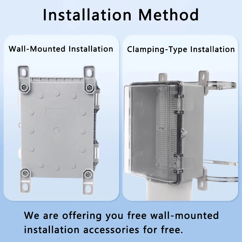 IP66 Waterproof Transparent Cover Enclosure Power Junction Box with Buckle ABS Plastic Outdoor Waterproof Electrical Box