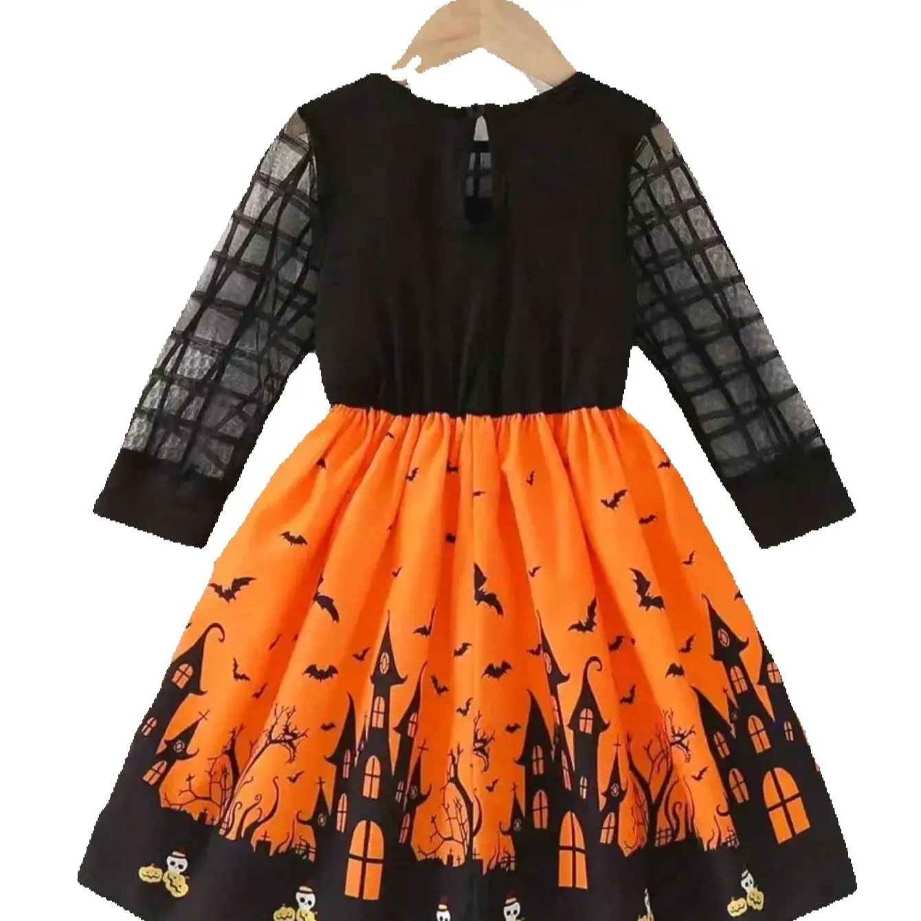 Festliches Halloween-Kleid mit langen Ärmeln und reichen Mustern, beliebter Stil für den Alltag, elegantes Kostüm für Frauen – Detail 8