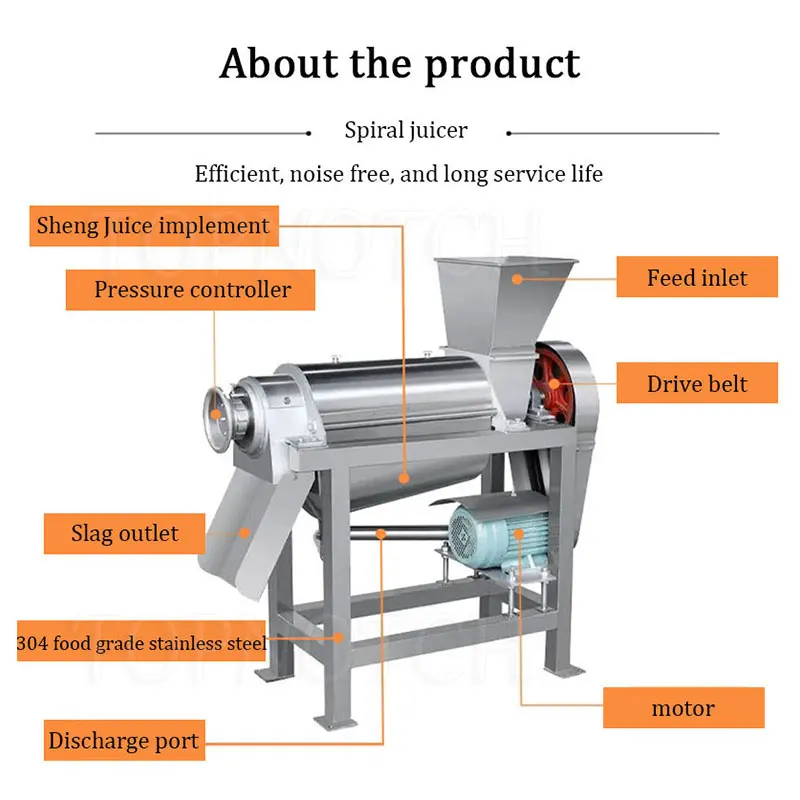 อุตสาหกรรม Apple น้ําส้มกดทําอุปกรณ์สกรูไฟฟ้าผักผลไม้กดเครื่องคั้นน้ําผลไม้ Extractor เครื่อง