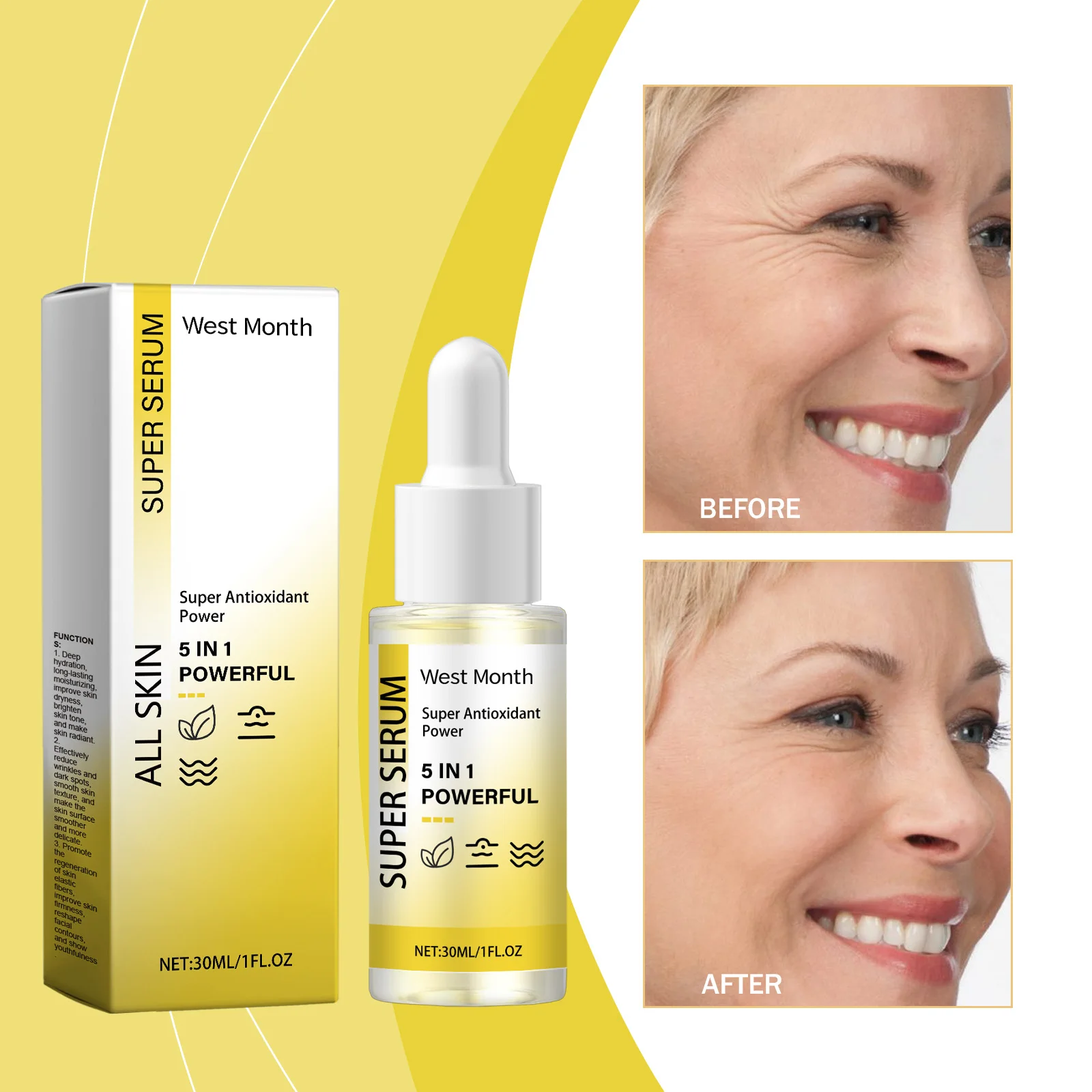 

5-In-1 Facial Serum For Moisturizing, Hydrating, Improving Skin Texture, Reducing Fine Lines & Softening Skin Essence