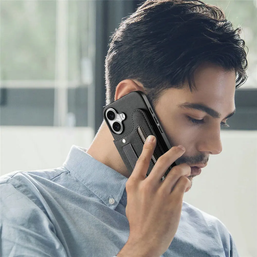 G57 G77 G17 G15 G54 G86 – luksusowe etui z funkcją RFID i skórzaną osłoną na karty, kompatybilne z modelami Motorola Moto G56, G66J, G67, G85, G05, G06, G37, G84, zamykane na zamek. — zdjęcie produktu 6