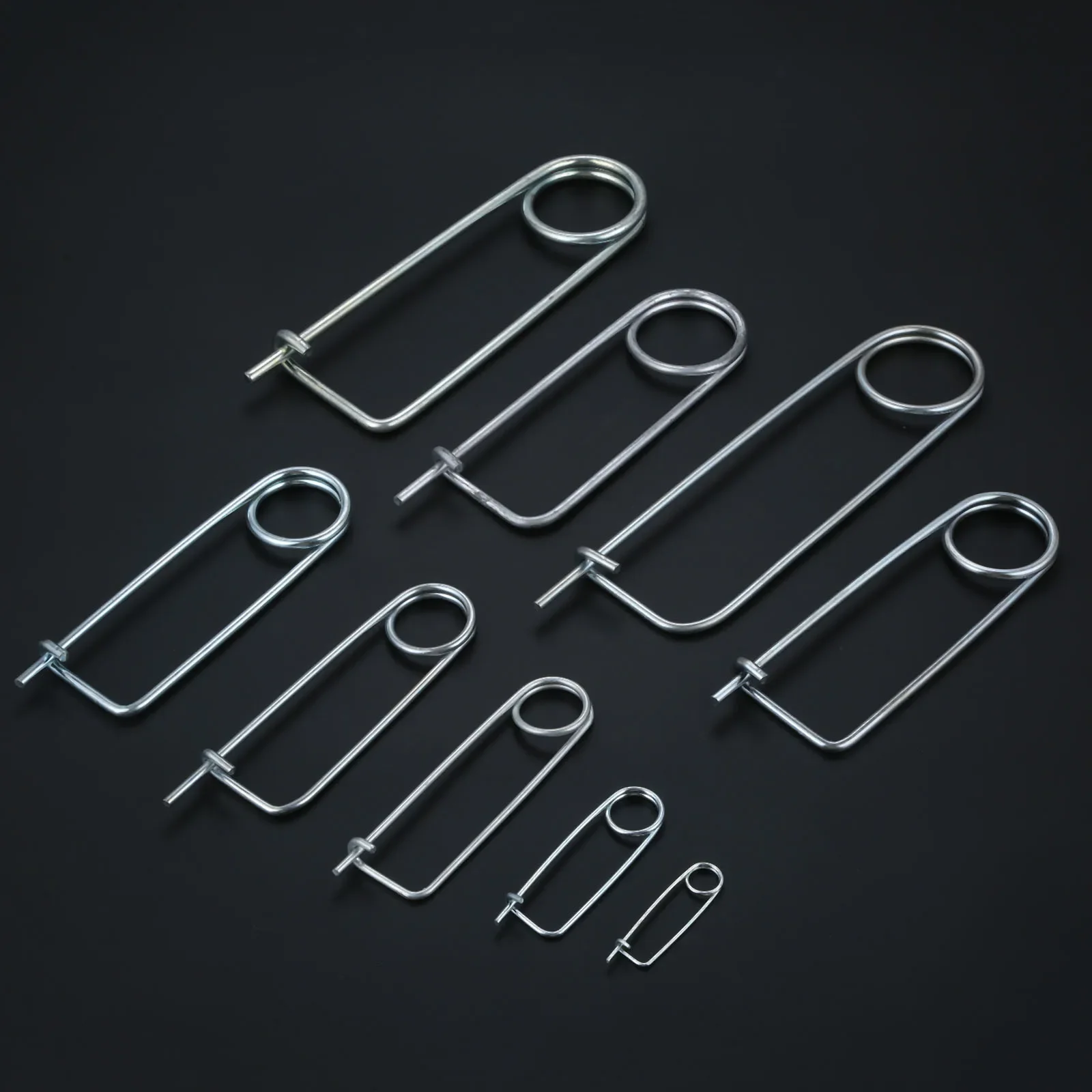 10/5/1Pcs 9 Sizes Steel Brooch Shape Cotter Safety Pins Spring Pin Quick Lock Brooch Locking Fastener for Farm Lawn Garden Hitch