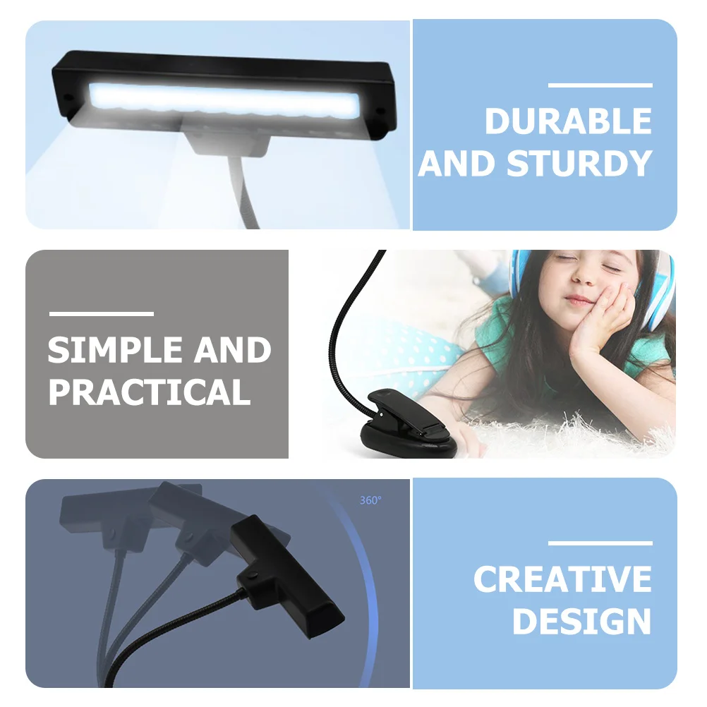 

Music Score Light LED USB Rechargeable Clip on Table Lamp Small Foldable Reading Lamp for Bedroom Study Work Table Light