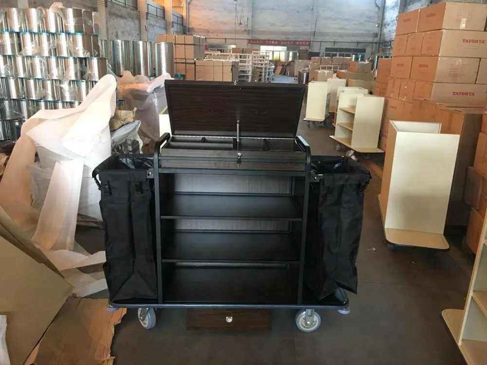 2025 Carrello per le pulizie dell'hotel a prezzo economico di nuovo design / Carrello per la cameriera della stanza