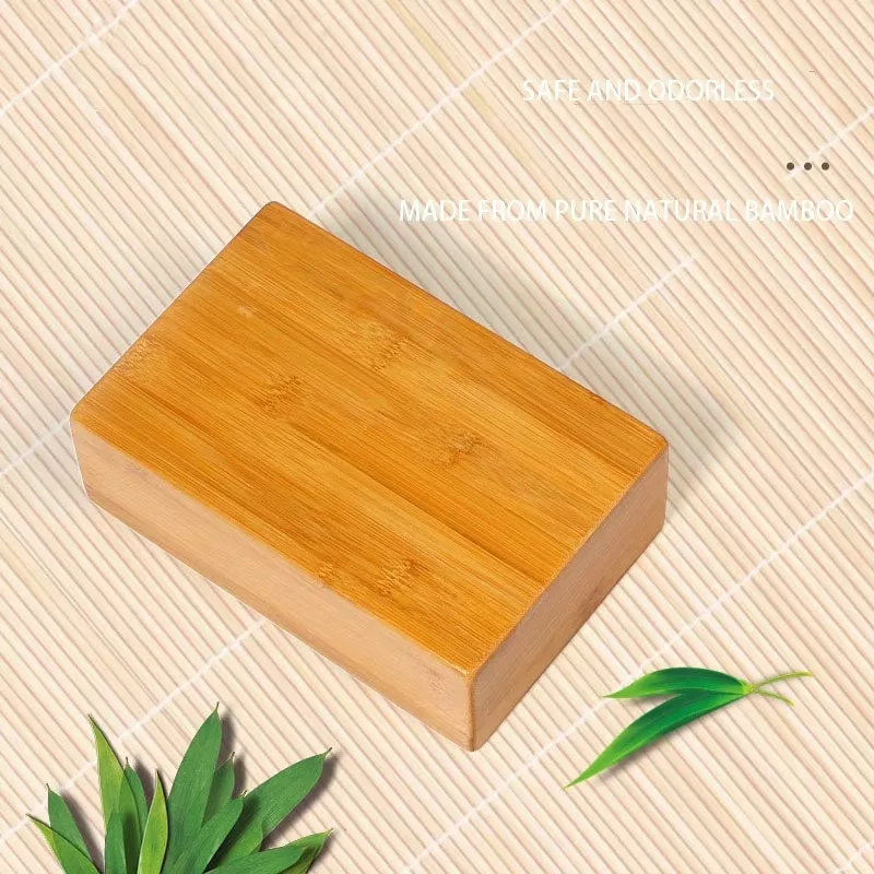 YTYIN Wholesale Quality Anti Slip Handstand Gymnastics Training Brick Natural Bamboo Recycle Yoga BlockS Solid Wood Pilates Bric