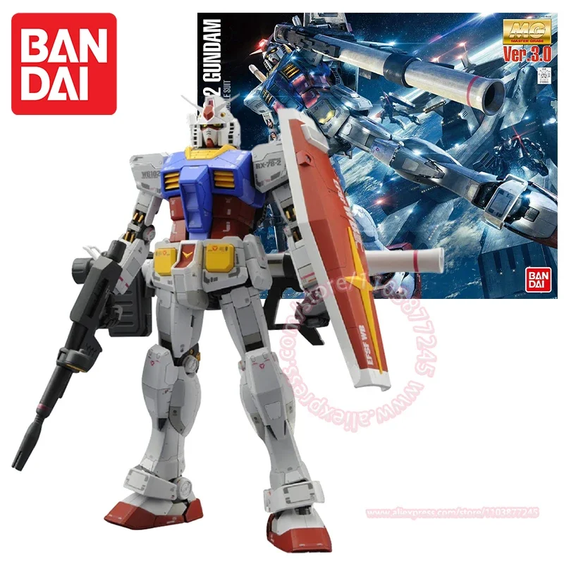 BANDAI MASTER GRADE Ver 3.0 RX-78-2 GUNDAM MG 1/100 Puzzle Assembly Desktop Ornaments Children's Toys Animation Peripherals