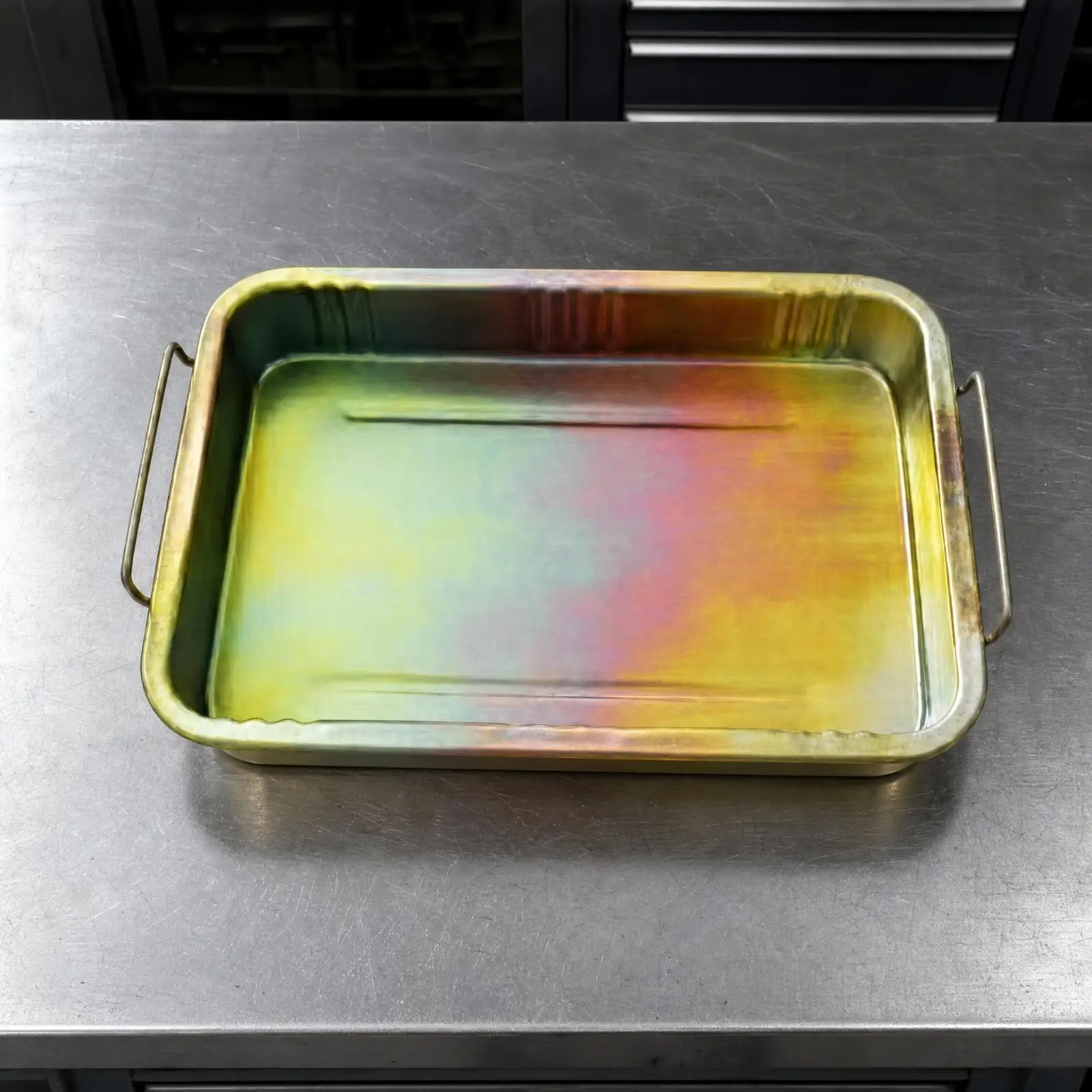 Oil Change Collection Pan Plastic Heavy Duty Drain Tray for Garage Floor Workshop Use