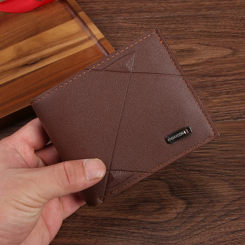 محفظة رجالية من البولي يوريثان قصيرة متعددة البطاقات محفظة نسائية للعملات المعدنية محفظة عصرية غير رسمية للرجال الشباب رقيقة ثلاثة أضعاف محفظة أفقية ناعمة للرجال