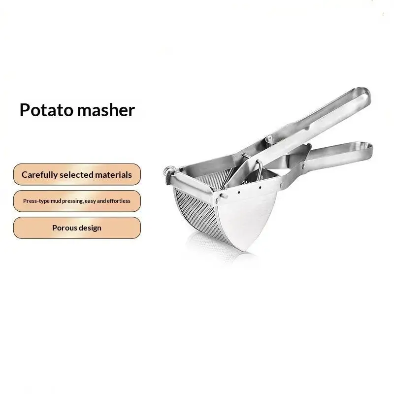 Potato Masher Stainless Steel Ricer Multifunctional Manual Squeezer for Baby Food Fruit Juicer Home Kitchen Use