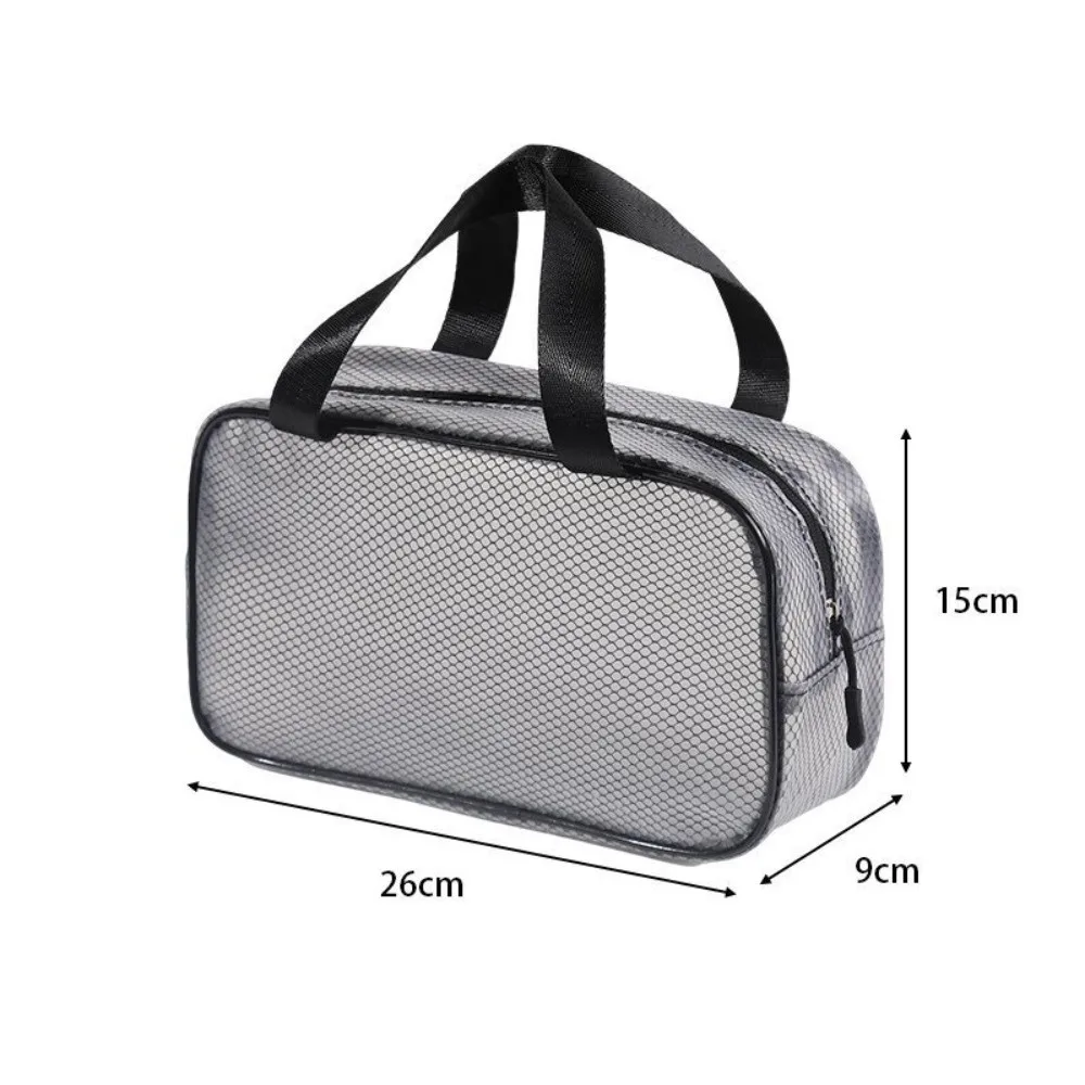 

New Large Capacity Mesh Makeup Bag Zipper Handheld Cosmetic Bag Transparent Waterproof Make Up Organizer Case Travel