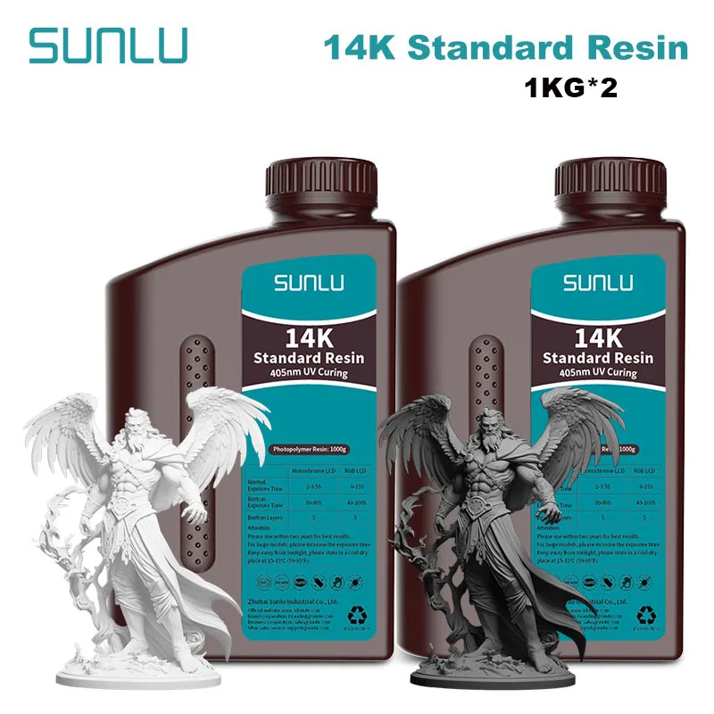 SUNLU 2KG 14K High Precision Resin 405nm UV Resin  For LCD 3D Printer Material For Fast Curing  405nm UV Photopolymer Resin