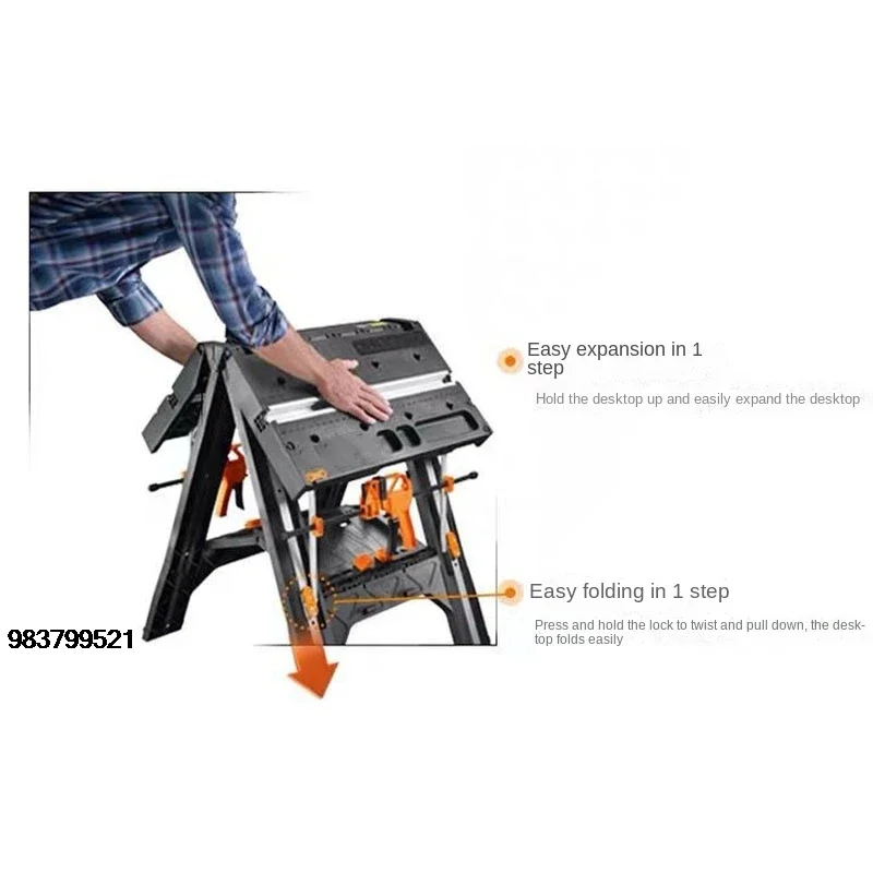 Good Price NEW Load 135KG Multifunctional Folding Woodworking Workbench DIY Workbench Portable Tool Table Strong Clamping