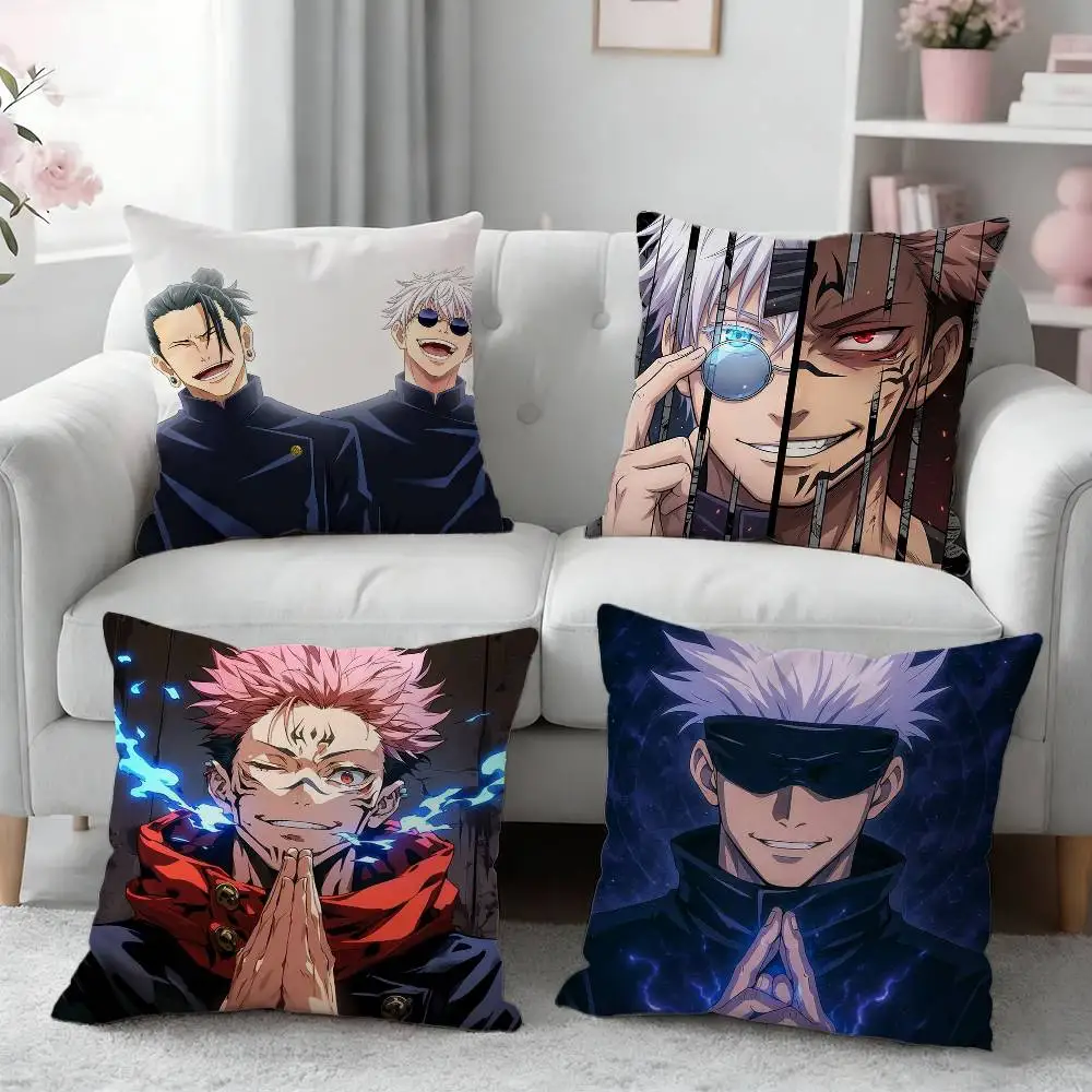 

J-Jujutsu Anime K-Kaisen Pillow Case Pattern Printed Pillowcase For Living Room Sofa Cushion Cover
