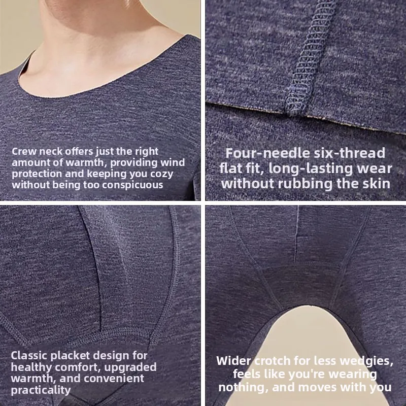 Oneck masculino sem costura quente inverno veludo aquecimento mais cashmere seda longo johns pijamas pijamas bodysuit conjuntos homem