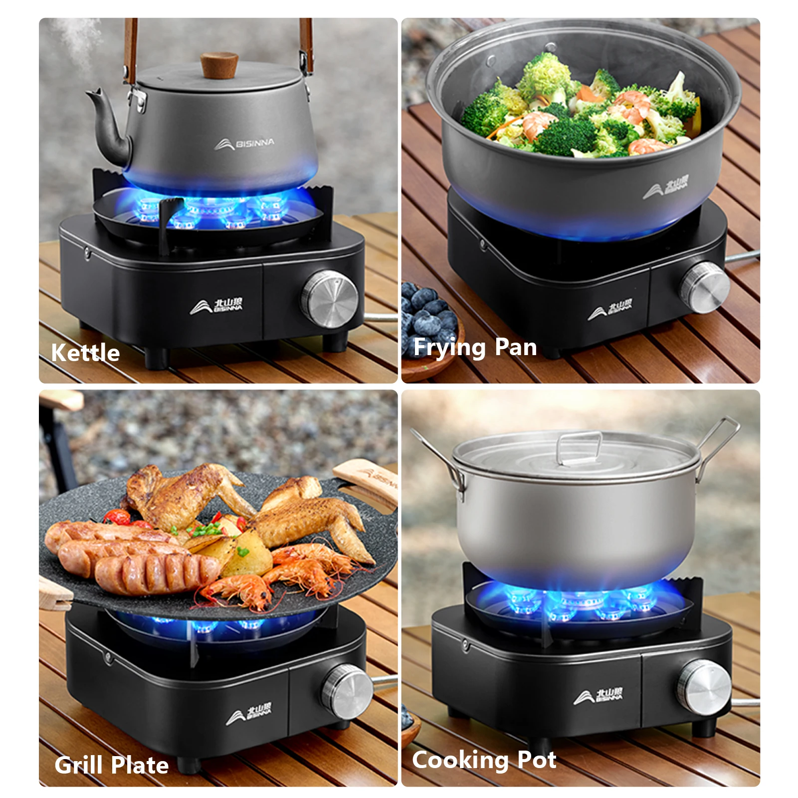BISINNA Portable Camping Gas Stove 10000W High Firepower Strong Fire Burner for Outdoor Trips Barbecue Picnic Hiking view 6
