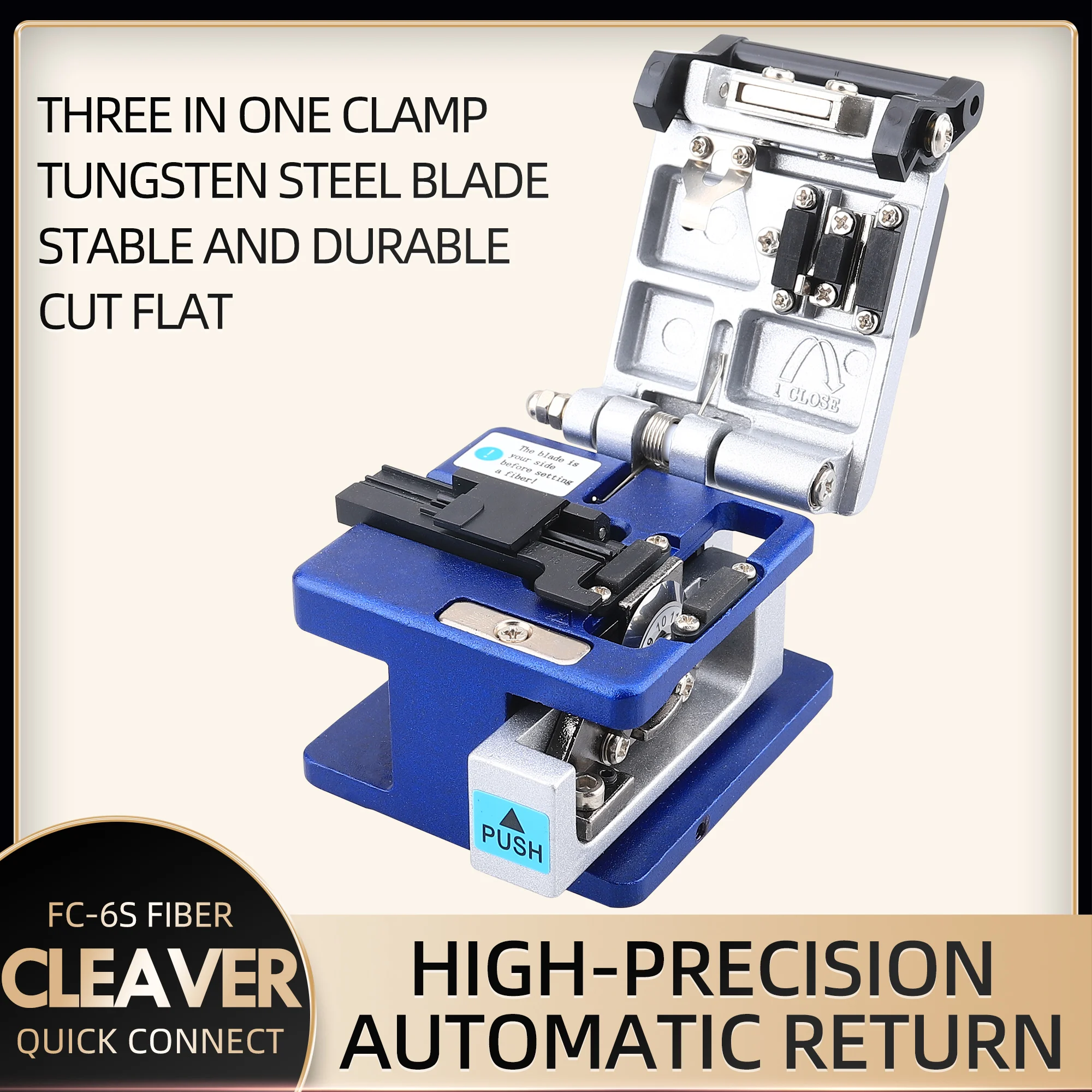 

FC-6S Fiber cleaver 36,000 Times Fiber Optic Cutting Tool and Coating Diameter: 250μm - 900μm Used 12-faced blade