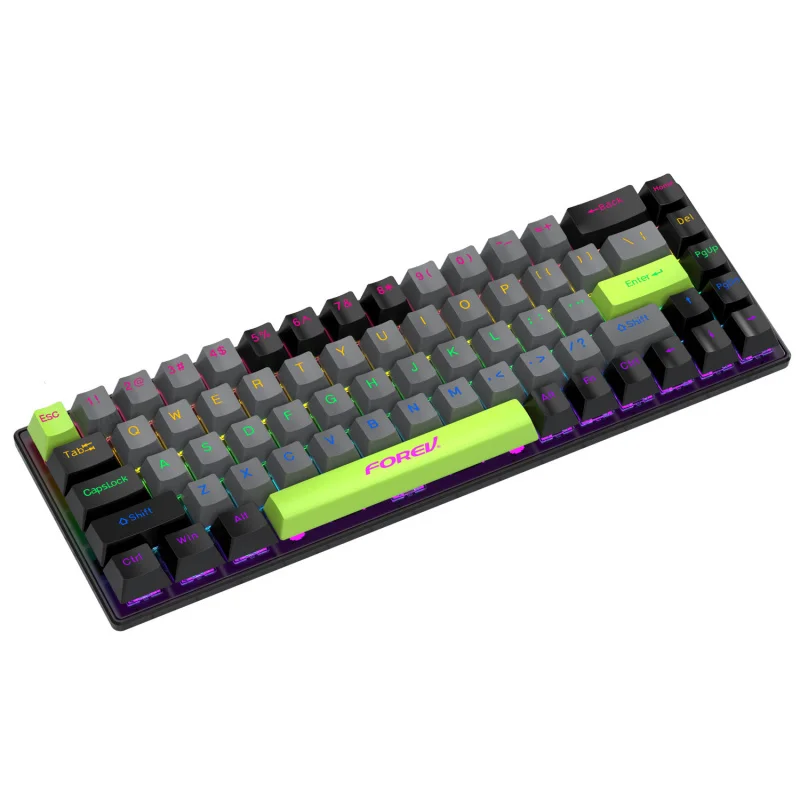 لوحة مفاتيح ميكانيكية سلكية للألعاب RGB روسيا ذات تخصيص تفاعلي ثلاثي الأوضاع مع إضاءة خلفية للكمبيوتر المحمول
