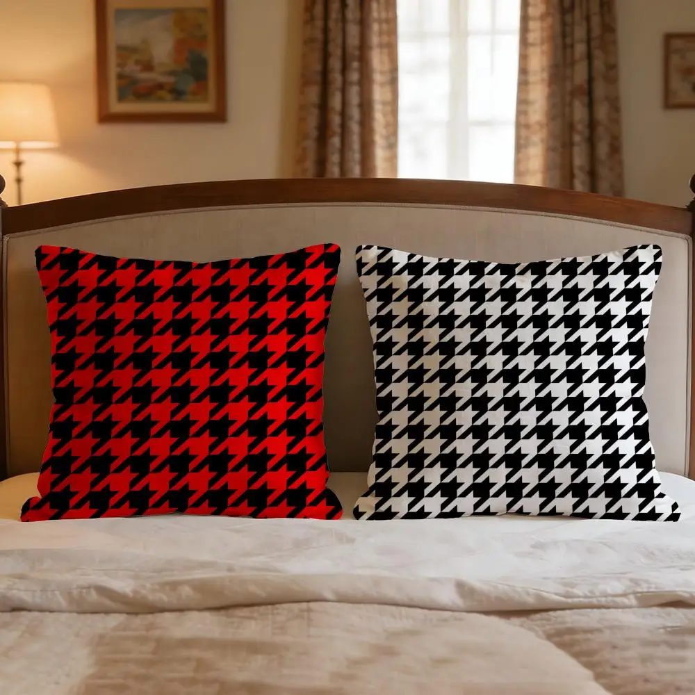 Pattern Houndstooth Pattern Cushion Cover 4Pcs Decorative Covers Soft Cushion Case for Sofa Couch Decor 40x40 45x45 Pillowcases