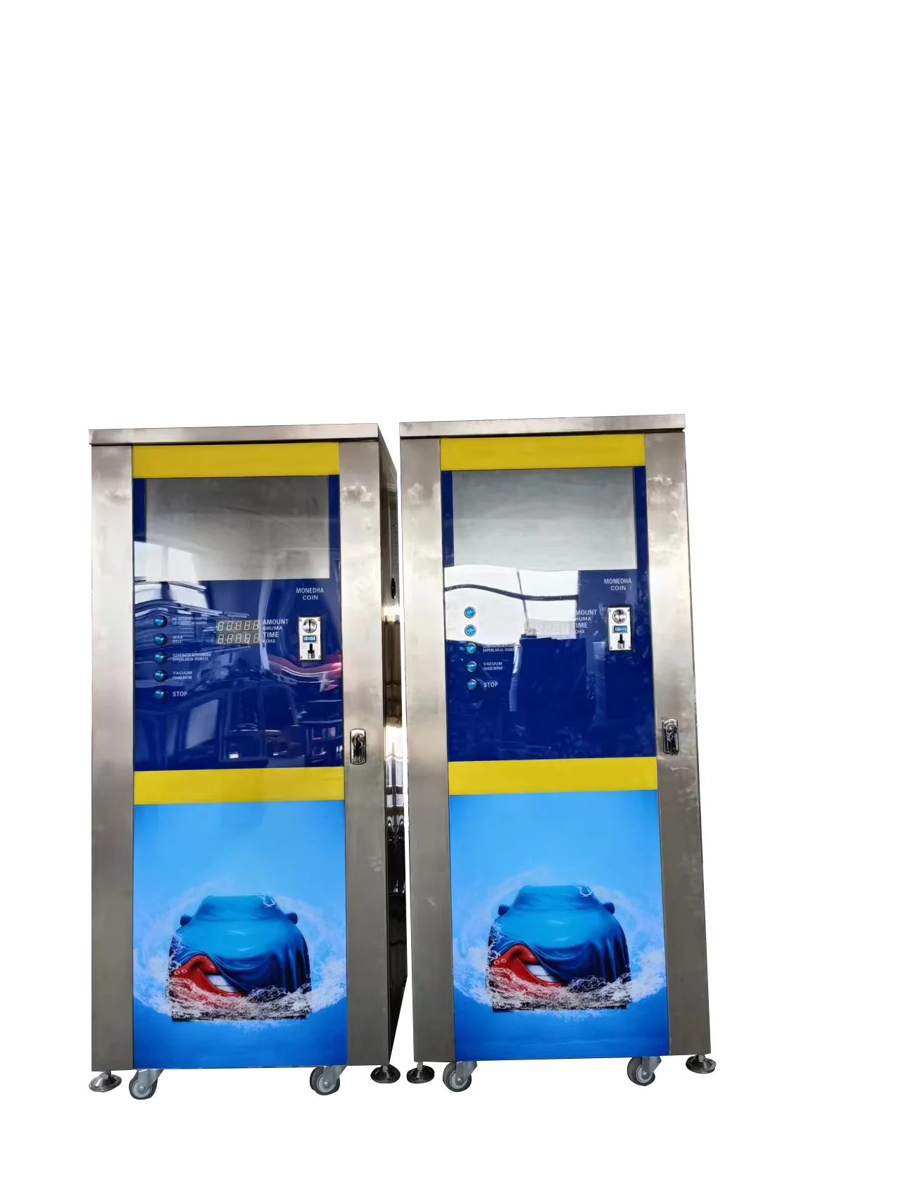 LCD advertising screen multi function coin-operated self service car wash machine/steam car wash machine