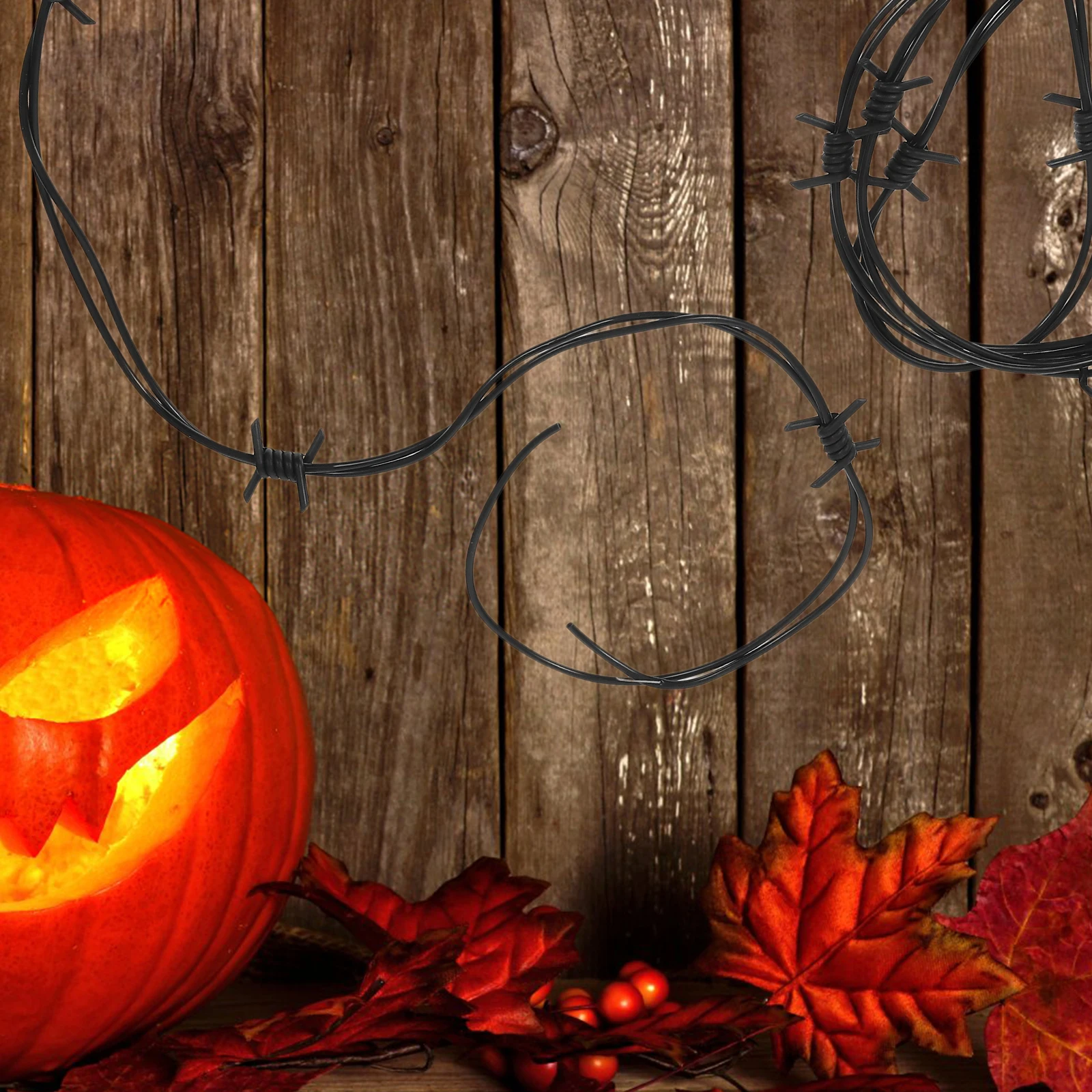 

Хэллоуин поддельные колючие проволоки пластиковая опора легкие страшные украшения для дома и улицы с привидениями вечерние украшения из проволоки