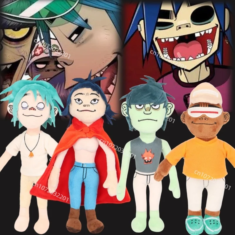 

New 30cm Gorillaz Noodle Plush Kawaii Virtual Band Street Fighter Stuffed Doll Cute Red Cloak Boy Plush Toys For Fans Gifts