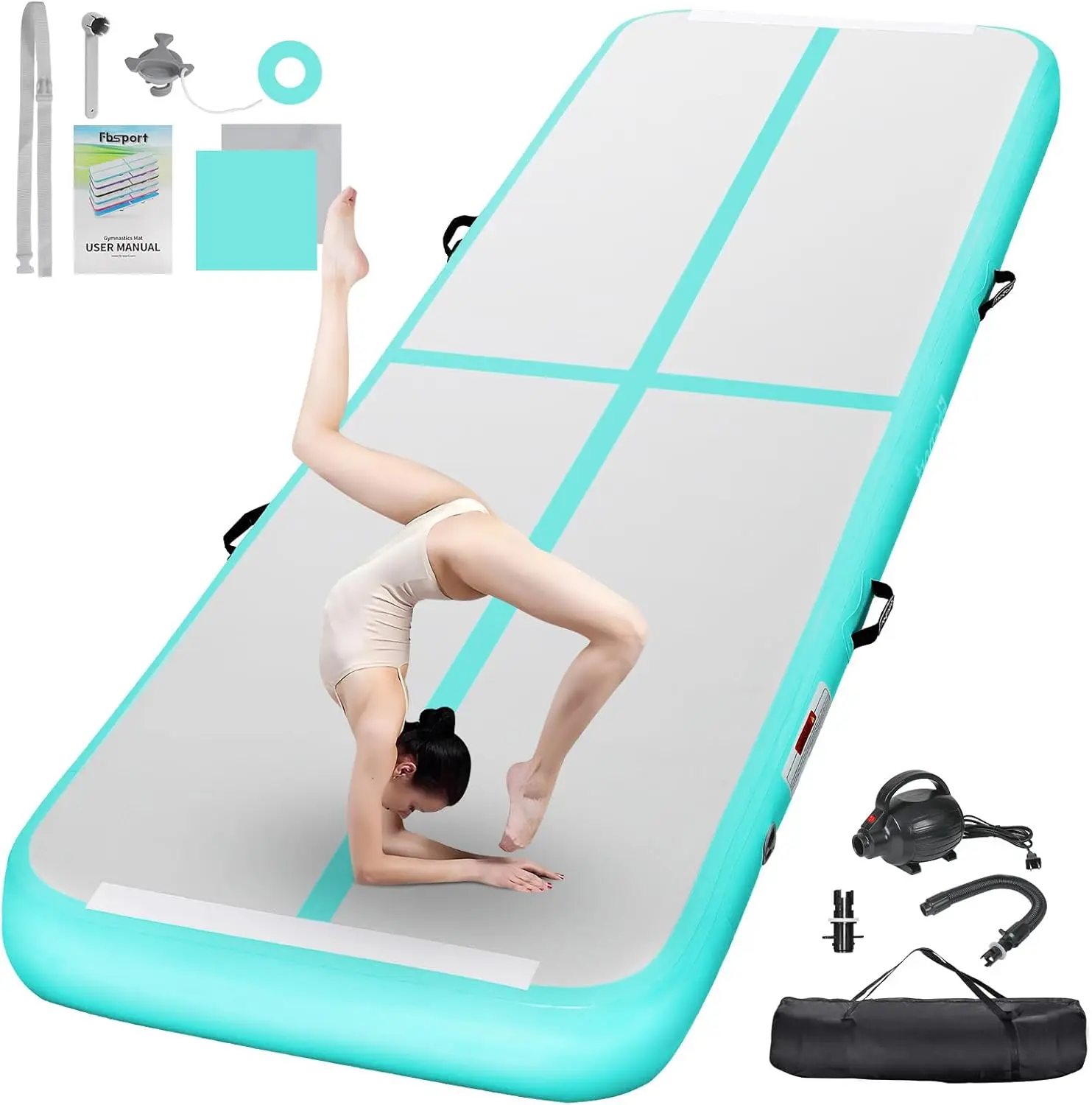 Inflatable Air Gymnastics Mat Training Mats 4/8 inches Thickness Gymnastics Tracks for Home Use/Training/Cheerleading/Yoga/Water