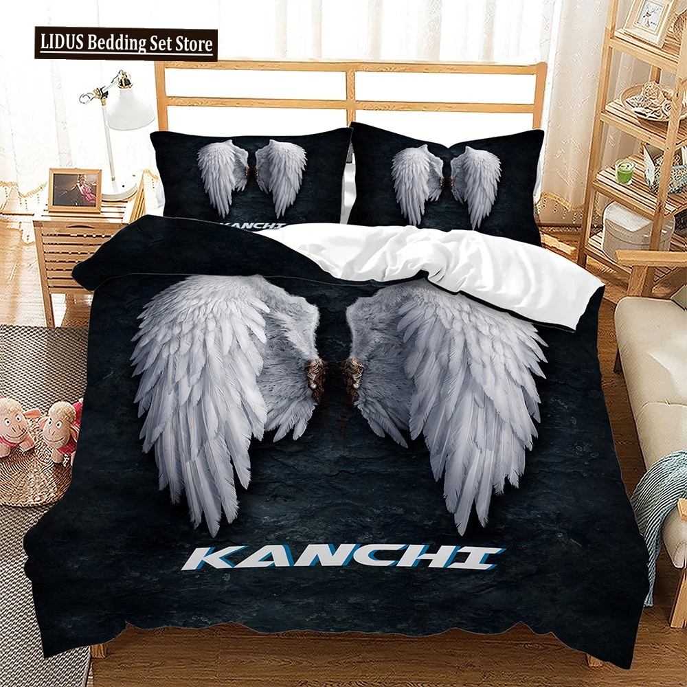 

Wings Theme Duvet Cover Set Broken Angel Wings Butterfly 3D Print Comforter Cover King Queen Size For Kid Polyester Bedding Set