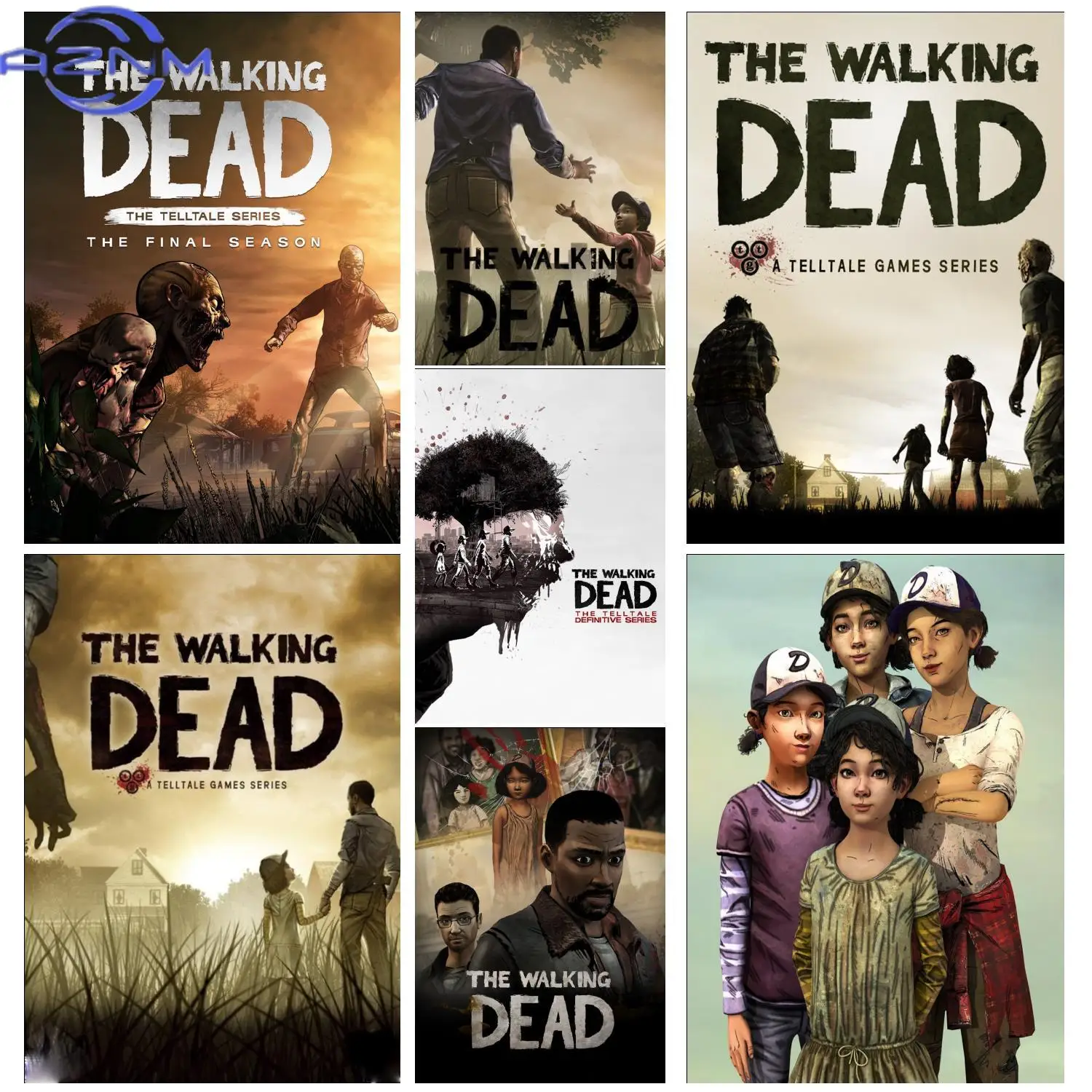 Telltale The Walking Dead Anime-Videospiel-Leinwandkunst-Poster, moderne Wanddekoration für Familienzimmer, Wohnzimmer oder Büro, stilvoll