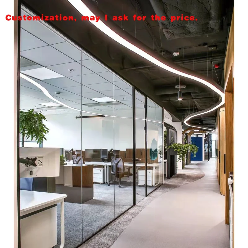 

custom.Customizable Single Layer Modern Workspace Divider High End Transparent Wall Office Glass Partition