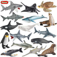 Oenux Small Sea Life Animals Dolphin Rays Whale Shark Model Sea Lion Walrus Ocean Marine Figurines Miniature Education Kids Toys