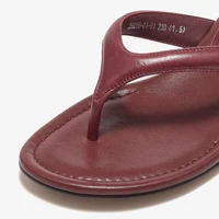 BEAUTODAY Casual Flip Flops Women Sheepskin Leather T-Strap Open Toe Solid Slippers Outdoors Ladies Elavated Retro Shoes 35139 - Image 5
