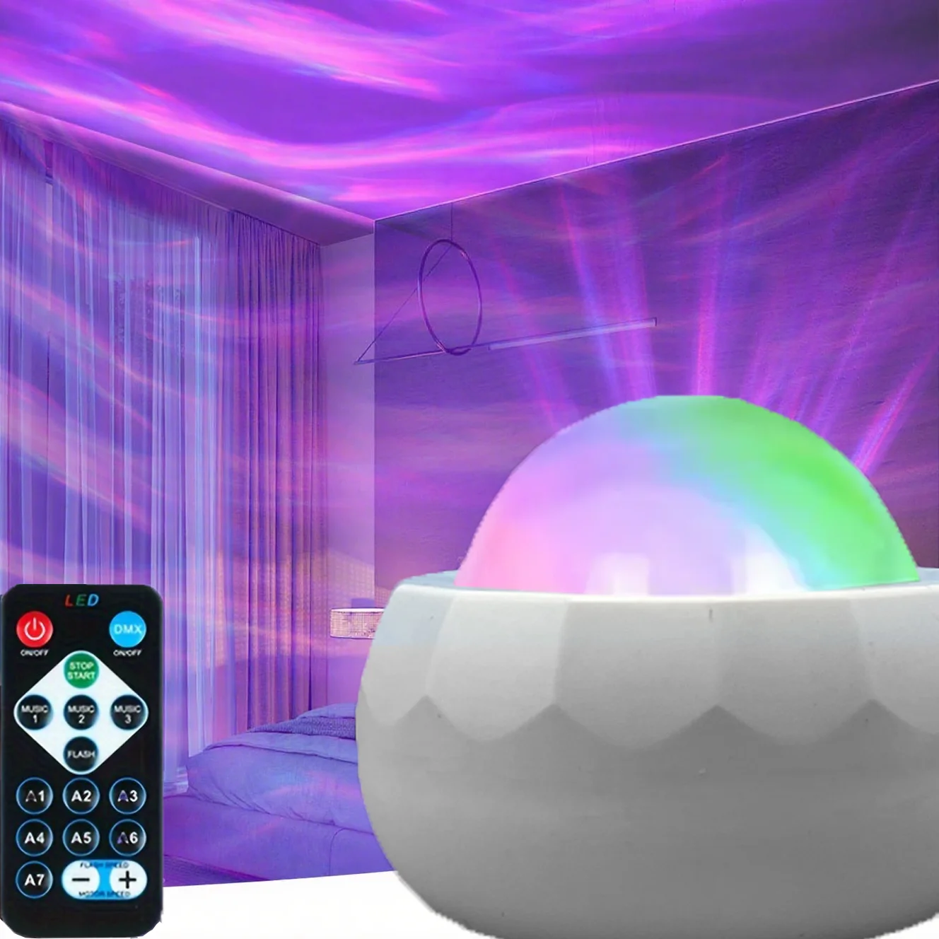 غالاكسي السماء المرصعة بالنجوم العارض ضوء LED ضوء الليل التحكم عن بعد 7 طرق USB المكونات في للأطفال غرفة ديكور الحفلات هدية السيارات تدوير