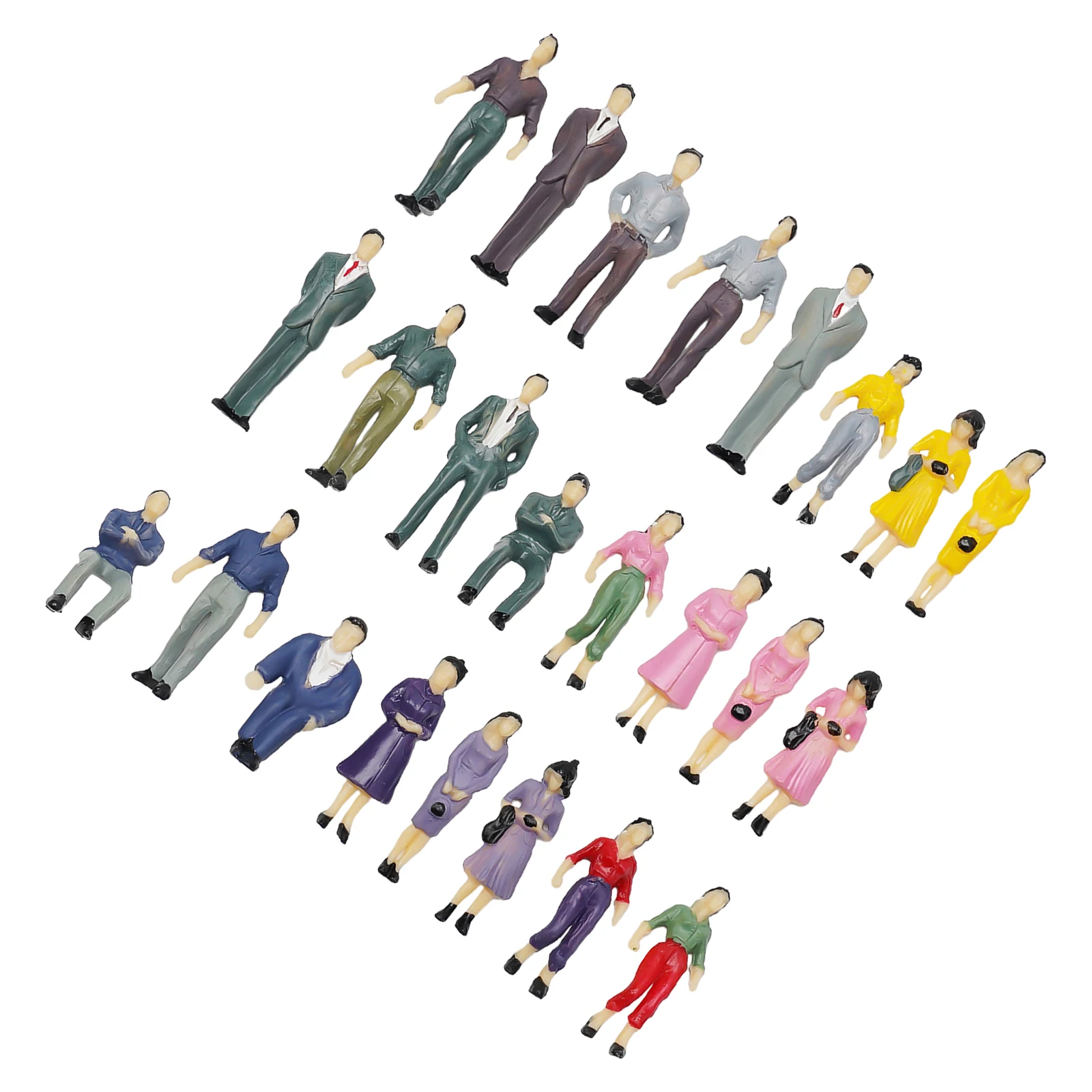 50 Painted Model Figures Model Park Bench Seated Standing Model People 1:50 Passanger Figures 6 Bench Train Railway Layout