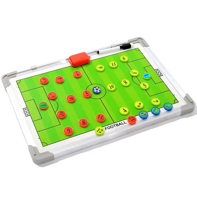 Football Basketball Tactical Board piastra per allenatore in lega di alluminio magnete a doppia faccia con penna e gomma attrezzatura per