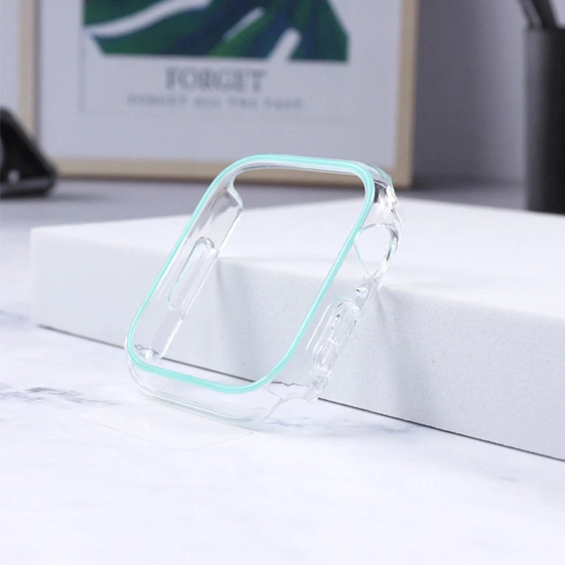 Luminous Cover for Apple Watch band 49mm 45mm 41mm 44mm 40mm Transparent Hard PC Bumper For iwatch series ultra 9 8 7 6 SE 5 4