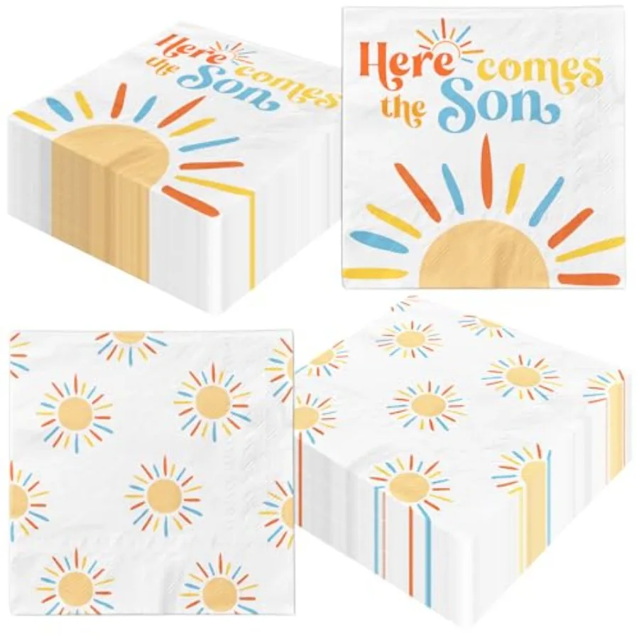 

Here Comes The Son Baby Sr Decoration 40pcs Disposable Retro Boho Sun pkins Paper Little Ray Of Sunshine Baby Sr pkins The Boho