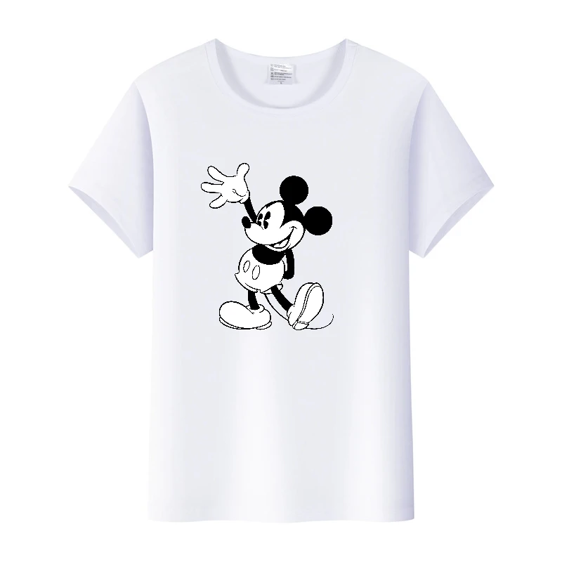 

Женская Винтажная футболка с коротким рукавом и принтом Микки Мауса