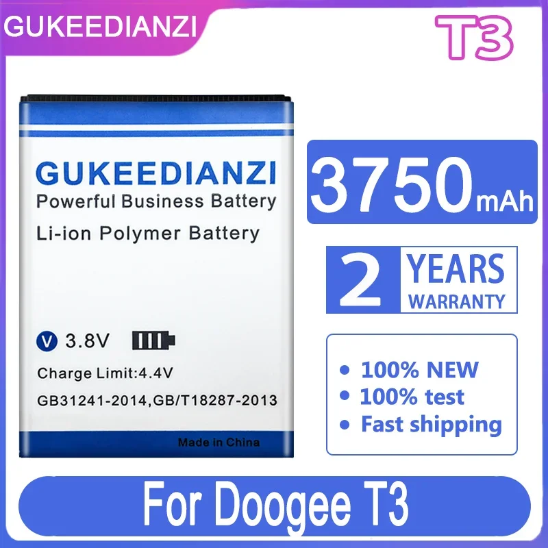 T 3 3750mAh GUKEEDIANZI Сменный аккумулятор для Doogee T3 Batteria + номер отслеживания