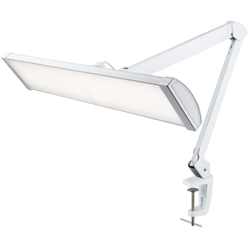 Color Correlated Temperature, 3 Light Modes, Dimmable, 45W, 26 Inch Wide Metal Shade, 540 SMD LEDs (CCT with Clamp, White)