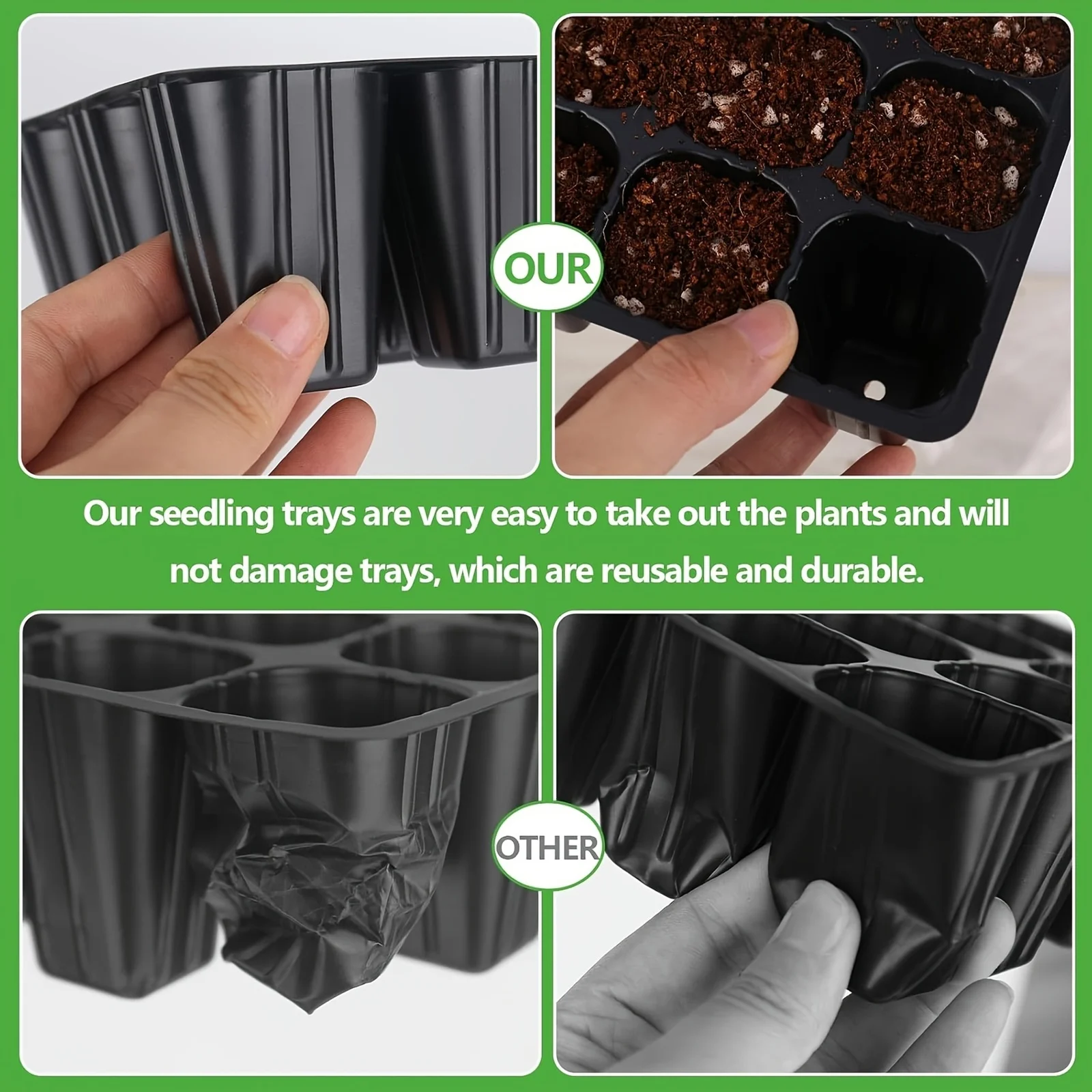 10pcs 12-Cell Plastic Seed Sta - огляд і ціна Nursery Plug Tray