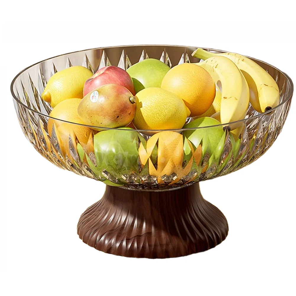 

Woodgrain PET Bowl for Holding Dry and Fresh Foods with Efficient Drainage Design 24x24x13cm Compact Footprint