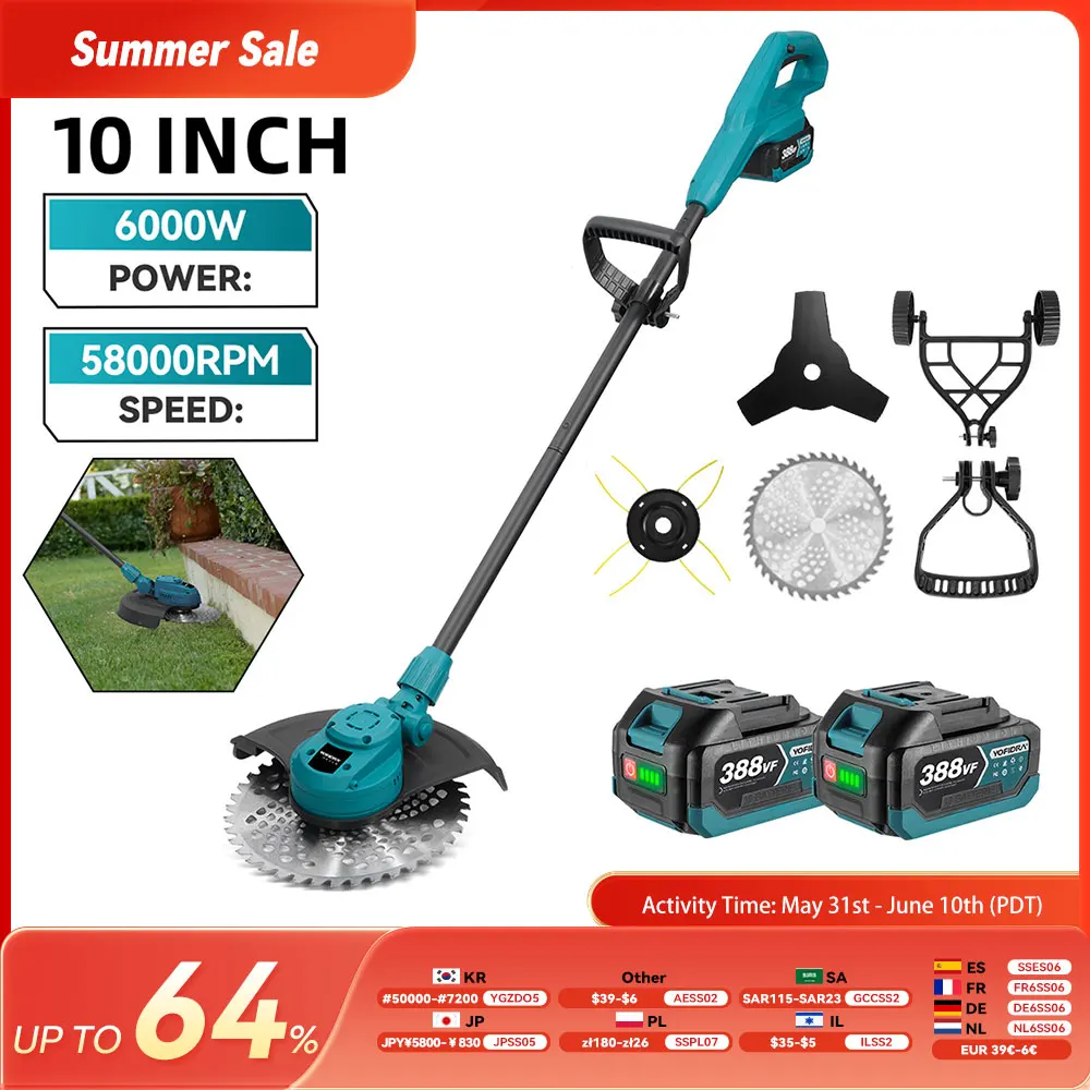 Tondeuse à gazon électrique sans fil YOFIDRA 10 pouces, 58000 tr/min, pliable, outil de jardinage pour batterie Makita