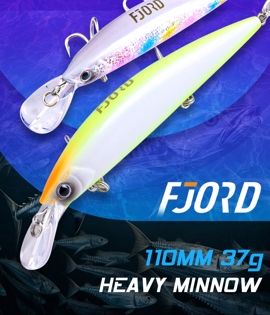 FJORD 110mm 37g Schwerer Sinkender Minnow Weitwurfköder mit UV-Effekt Laser-Hartplastik-Kunstköder Professioneller Salzwasser-Angelköder – Detail 1