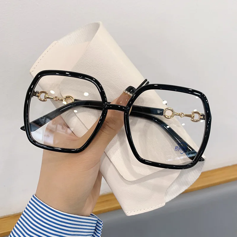 Elbru Fashion Oversize Myopia Glasss Anti Blue Light Shortsighted Eyewear Frame Women Men Nearsighted Eyeglasses With 0-1-2-3-4