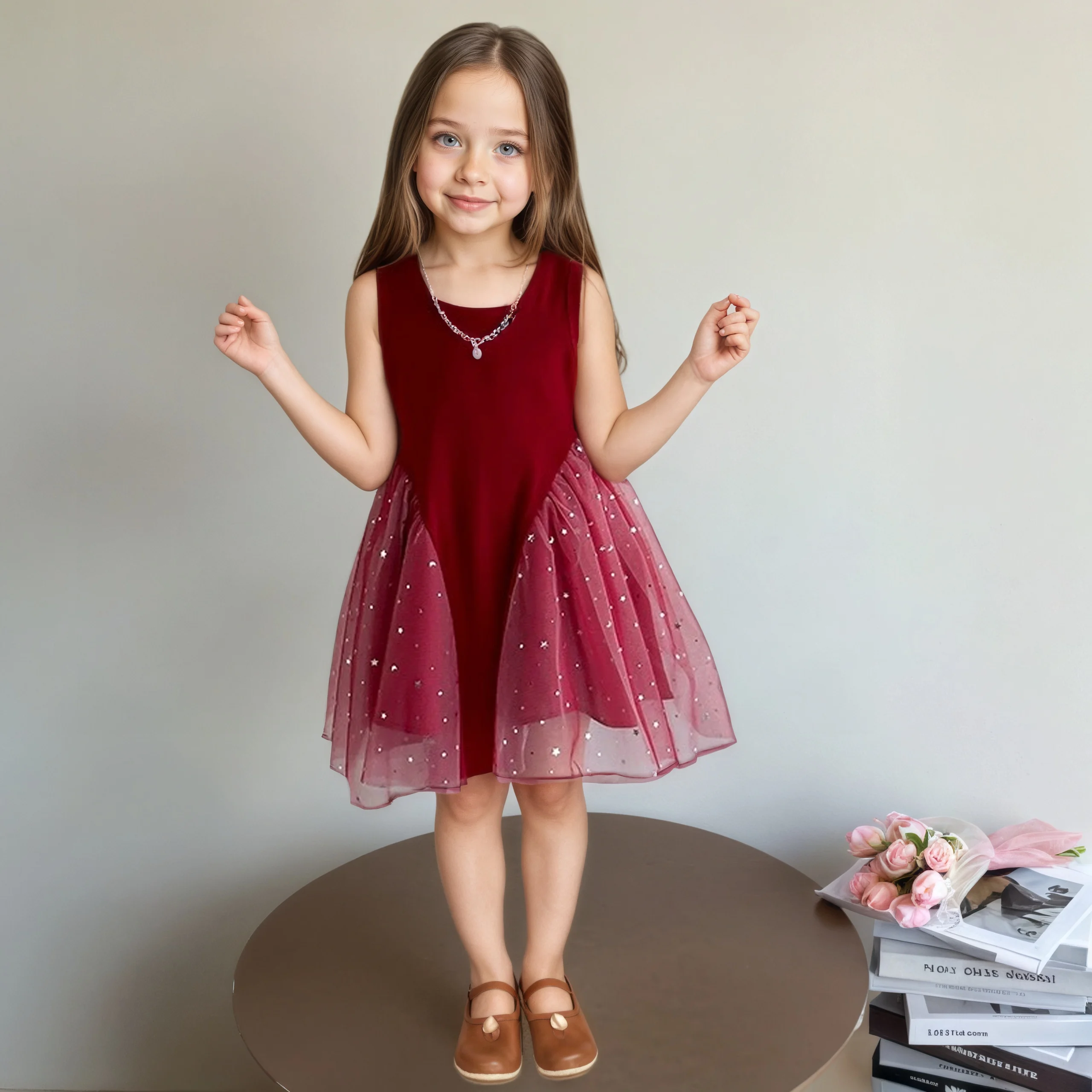 Ärmelloses Sommerkleid für Babys – leichtes Sommerkleid in A-Linie mit Rüschenbesatz, Blumenkleid aus weicher Baumwolle für 6–24 Monate