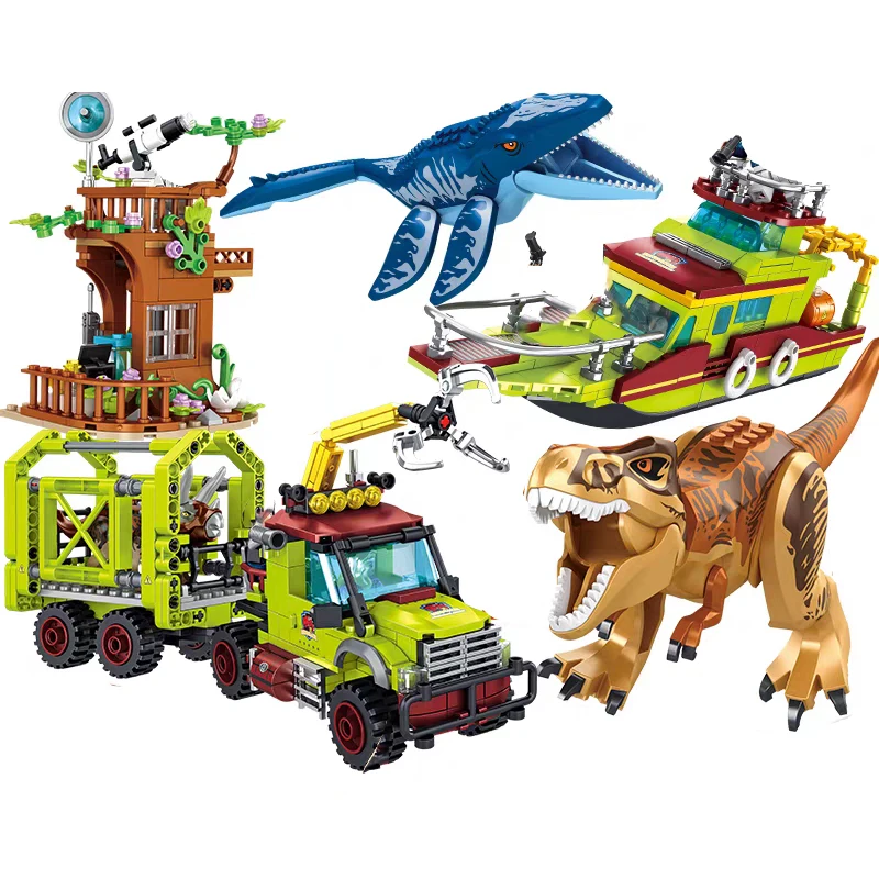 

Jurassic Dinosaurs World Animal Park Blocks Building Brick Dinosaur Figures City Dino Robot Dinosaurios Toys For Children Gifts