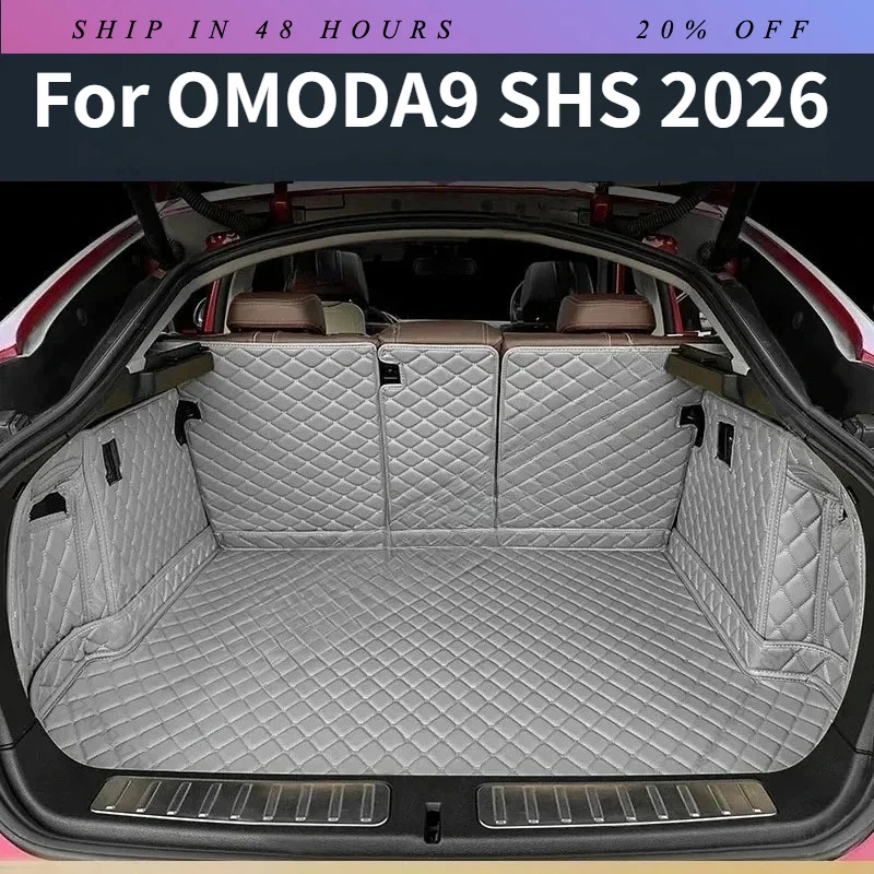 IOSN Car Trunk Mat High Quality Leather Auto Interior Accessories For OMODA9 SHS 2026 Interior Accessories Car Mat Accessories