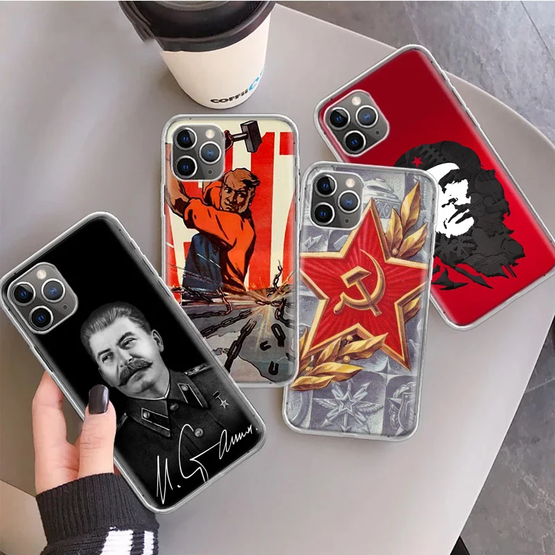 Russian Stalin Ussr Communism Silicon Call Phone Case For Apple iPhone 16 15 14 11 Pro Max 13 Plus 12 Mini 7 8 + X XR XS SE Cove